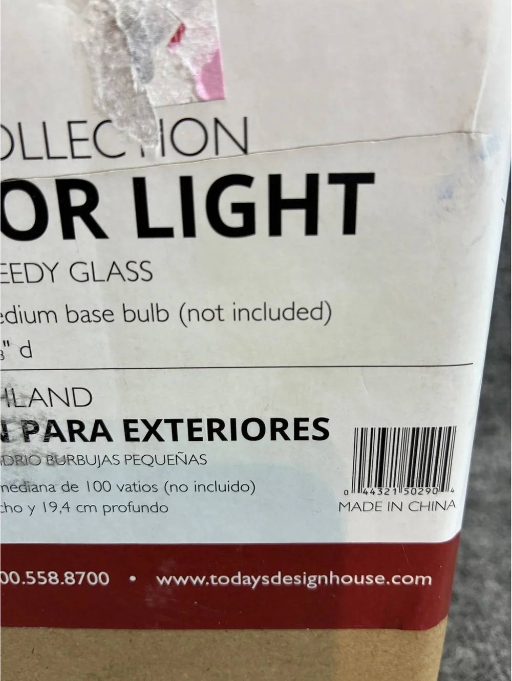 Design House Highland Collection Outdoor Light Black Finish with Seedy Glass